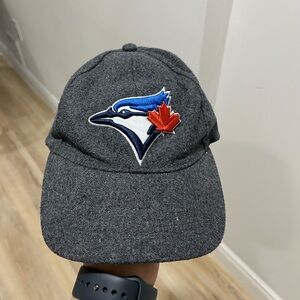🌸3/$20 Blue Jays Baseball Cap Unisex Blue Jays Hat Adjust Wool Blend Grey as is